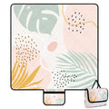 Picnic Blankets,79''x79'' Extra Large Sandproof Waterproof Beach Blanket,Foldable Portable 3-Layer Polyester Outdoor Picnic Blanket for Grass Lawn,Beach,Family Camping,Park,Travel-Tropical Leaves - color: Tropical Leaves