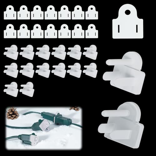 14 Sets Plug Protectors Covers and Weatherproof Gaskets, Outdoor Waterproof Outlet Plug Covers for Christmas Lights, Extension Cords, GFCI Tripping Prevention, Fit 2 or 3 Pronged Plugs - style: 14 Sets White Weatherproof Plug Covers