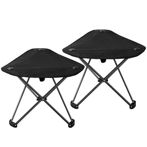 REDCAMP 2 Pack Extra Wide Camping stools, Oversized Surface Tripod Stools for Adulit for Fishing Hunting Backpacking Camping,Black - color: Black, style: Oversize Surface