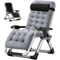 LILYPELLE Zero Gravity Chair, Premium Lawn Recliner Folding Portable Chaise Lounge with Detachable Cushion, Headrest and Cup Holder, Reclining Patio Lounger Chair - color: Light Gray, style: Zero Gravity Chair