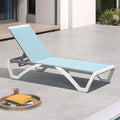 PURPLE LEAF Patio Chaise Lounge Chair Outside Aluminum Plastic Stackable Tanning Chairs for Pool Sunbathing Beach Deck Outdoor Lounger, Light Blue - color: Light Blue, style: 1 chair