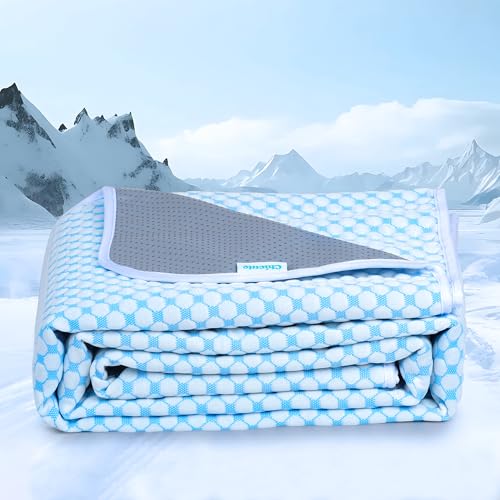 Cooling Blanket for Dogs - Q-MAX>0.4 Waterproof Pet Throw Blanket Bed Cover, Non-Slip Dog Blankets for Couch Protector, Washable Furniture Cover for Summer, Pearl Blue,30x70 - color: Blue, size: 30x70 Inch