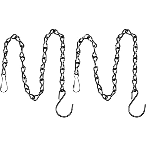 EBOOT 2 Pcs Hanging Chain for Bird Feeders, Planters, Lanterns and Ornaments (Black,19.7 Inch) - color: Black, size: 19.7 Inch