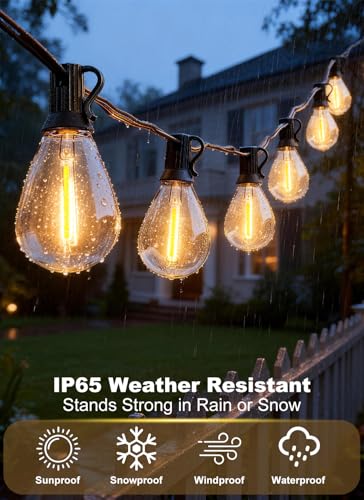 150FT Outdoor String Lights Waterproof, 50+2 Shatterproof S11 LED Bulbs, Extra Long Patio Lights for Outside, Bistro Cafe Decor, Backyard Garden Hanging Lights, Outside Fence Light String - size: 150FT