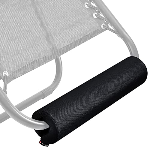 Zero Gravity Chair Cushion for Foot Rest, TOPJUM Footrest Cushion for Anti Gravity Folding Recliner, Footrest Padding for Patio Lawn Outdoor Chair, Lounge Accessory for Tall User - color: Black