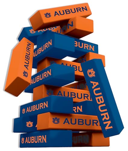 Baby Fanatic MasterPieces Game Day - NCAA Auburn Tigers - Officially Licensed Tumble Tower, Real Wood Blocks - style: Auburn Tigers