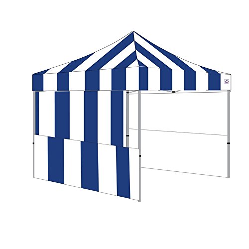 Impact Canopy 10' x 10' Pop-Up Canopy Tent, Carnival Tent Kit with Powder-Coated Steel Frame, Sidewall, and Half Walls, Blue/White Stripe - color: Blue, size: 10' x 10'