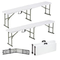 6ft Plastic Folding Bench with Carrying Handle & Lock, Portable Outdoor Bench in Garden Picnic Camping Dining Party Seat, Waterproof Bench for Soccer Activities, Firm and Durable (2Pack C) - size: 2Pack C