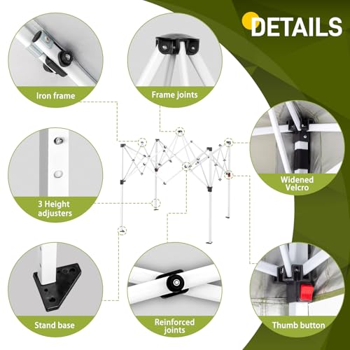 Outvita 5x5 Pop Up Canopy Tent, Ez Up Outdoor Canopy Tent Instant Shelter with Carry Bag Straight Legs Patio Balcony Porch Backyard Garden - style: 5x5-green