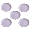 5 Pack Wheat Straw 6 Inch Plates, Small Dinner Plates, Round Dishes with Raised Edge, Reusable Salad Plates set, Unbreakable Appetizer Dessert Serving Plates for Party (Purple) - color: Purple