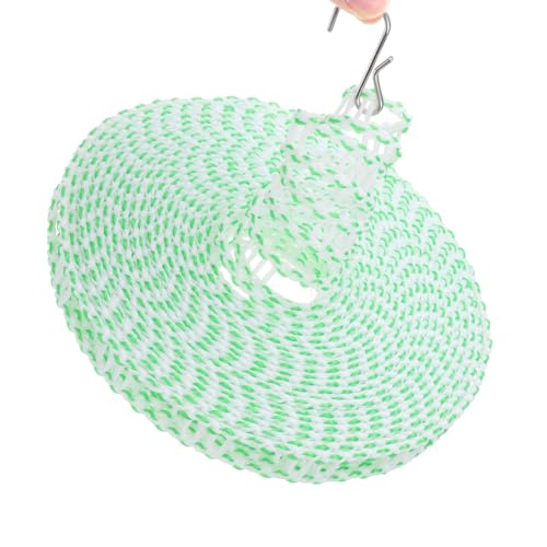 uxcell Windproof Clothesline, 10M 33ft Plastic Non-Slip Clothes Drying Rope Portable Travel Clothesline for Courtyard Outdoor Laundry Camping, Green - color: Green, size: 32.8ft