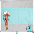 WEKAPO Beach Blanket Sandproof Waterproof, Extra Large Beach Mat, Oversized & Compact Sand Free, Quick Drying Beach Essentials for Vacation, Cruise, Picnic & Camping with Stakes - color: Grey, size: 9x10 Ft (1～8 Person)