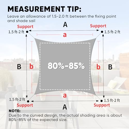 Shade&Beyond Waterproof Sun Shade Sail 10'x10' Rectangular Light Grey Shade Sail, UV Block Sun Shades Outdoor, Shade Canopy for Garden Patio Backyard Lawn Deck - color: Light Grey, size: 1 0' X 1 0', style: Rectangle