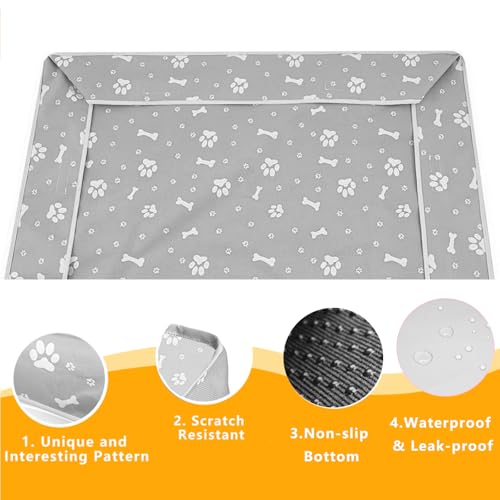 Dog Playpen Bottom for 36" Inch Pet Playpen with 4 Panels, Dog Crate Bottom Pet Tent Puppy Play Pen Bottom, Ideal for Indoor/Outdoor Use. Note: Playpen Not Included. (Gray) - color: Gray