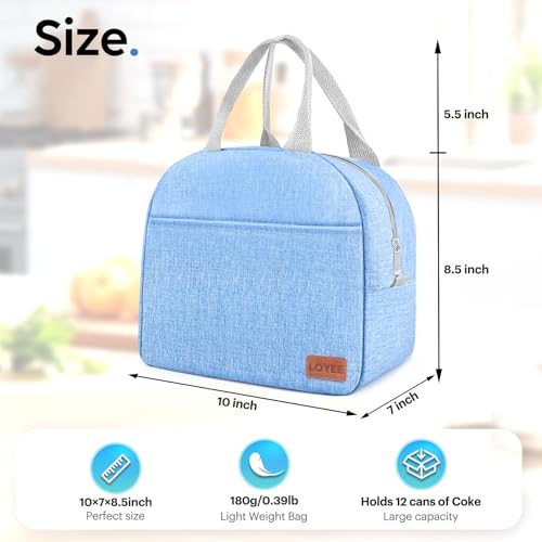 Lunch Bag Lunch Box for Women & Men, Large Capacity Insulated Lunch Bag for Adult, Leakproof Reusable Lunch Tote Bags for Work/Office/Travel/Picnic (Blue) - color: Blue