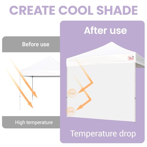 Tradesparker 10x10 Pop Up Canopy Wall with Zipper, 86 inch Height Instant Canopy SunWall Tent Sidewalls for 10x10 Pop Up Tent,2 Pack Sidewall Only,Red - color: Red, size: 10FT*2