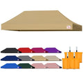 Tradesparker 10x20 Commercial Pop Up Canopy Replacement Top-Windproof D-Rings+Banner Grommets+Loop Pile Wall System,Ez Canopy Cover ONLY-Frame/Side Walls NOT Included(Khaki) - color: Khaki, size: 10x20