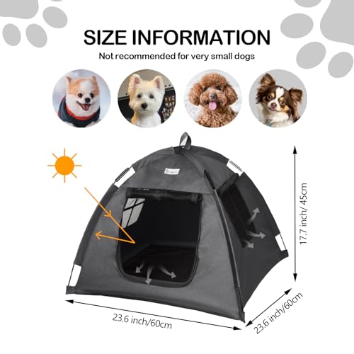 Cat Tent Outdoor/Indoor, Cat and Dog Waterproof Tent House, Outdoor Dog Bed Washable, Indoor/Outdoor Cave Nest Bed Small Dog Tent for Cat, Bunny and Small Animal (Gray, S) - size: S