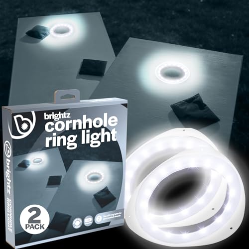 Brightz LED Cornhole Board Ring Lights, 2-Pack - 48-Hour Battery Life - Illuminate Your Game with Dazzling Glows and Ultimate Style for Non-Stop Evening Fun and Excitement (Includes Hole Lights Only) - color: White