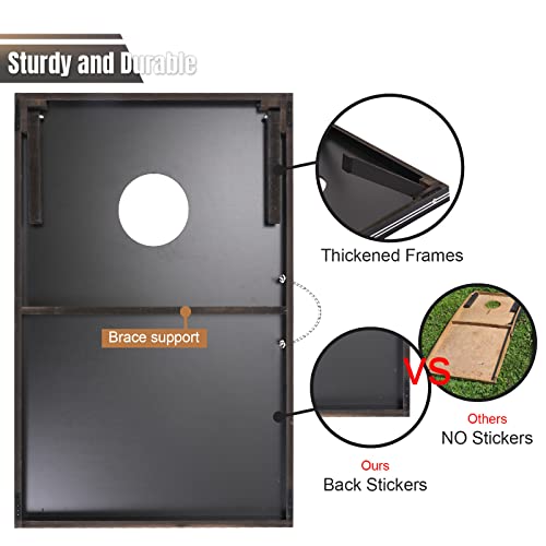 Cornhole Set 4x2 and 3X2 Regulation Size Corn Holes Sets with Carrying Bags & 8 Bean Bags Cornhole Boards Bean Toss Games for Adults Family Outdoor Beach Lawn Outside Backyard Games - style: Classic 4’x2’