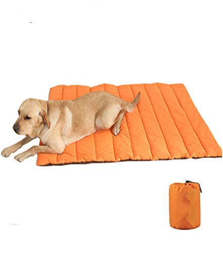 CHEERHUNTING Outdoor Dog Bed, Waterproof, Washable, Large Size, Durable, Water Resistant, Portable and Camping Travel Pet Mat - color: Orange, size: X-Large