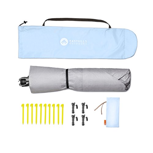 Easthills Outdoors Instant Shader Deluxe XL Beach Tent Easy Up 99" Wide for 4-6 Person Sun Shelter - Extended Zippered Porch Included Blue - color: Instant Shader Deluxe - Blue