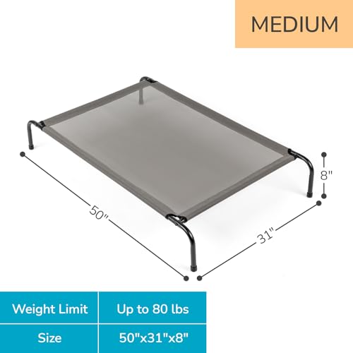 Cooling Elevated Dog Bed for Indoor and Outdoor,50" D x 31" W x 8" H (Gray) - color: Gray