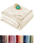 Ultra Soft Fleece Blanket Throw Size - Flannel Fleece Luxury Throw Blanket - Lightweight for Couch Bed Chair - Thick, Warm and Breathable - All Season Cozy Fuzzy, Anti-Static Microplush Bedding, Cream - color: 01 - Cream, size: Throw (50" x 60")
