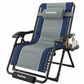 Amopatio Zero Gravity Reclining Patio Chair XXL Foldable Lounge Chair with Removable Cup Holder/Headrest/Footrest 500LBS Capacity Portable for Outdoor Patio Pool Backyard,Blue-Gray - color: Blue-gray, style: 33in-1pc