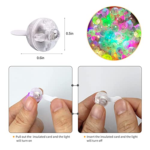 Aogist 100pcs Mutilcolor Balloon Lights, Long Standby Time Waterproof Mini Ball Light, Round LED Flash Lamp for Paper Lantern Balloon Party,Wedding,Birthday,Festival,New Year and Christmas Decorative - color: Multicolor, size: 100 PCS-STANDARD
