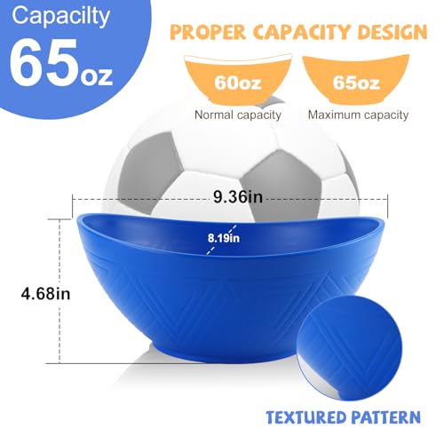 Wrova Large Wheat Straw Bowls,Big Salad Bowls set of 2,Unbreakable Serving Bowls Microwave & Dishwasher Safe, Alternative for Plastic Bowl Sets for Kitchen.Blue - color: Blue, size: 2 Pack