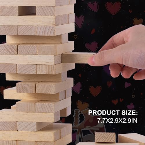 HI-REEKE Fun Couples Stacking Game Naughty Funny Wooden Block Tower Toy for Adults-48pcs