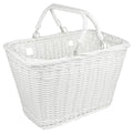 Wicker Picnic Basket for Kids, Small Woven Rattan Basket with Handles White Garden Harvest Hamper Basket Empty for Storage Toy Flower Wedding - color: White