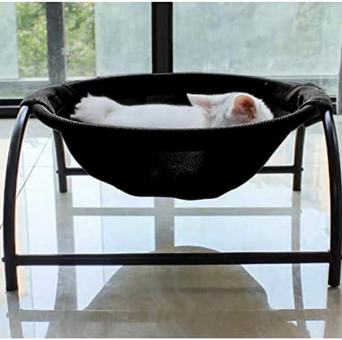 JUNSPOW Cat Bed Dedicated Replacement Net Cover Soft Durable Breathability (Black) - color: Black, size: 16.9"l X 16.9"w (Cloth Cover Replacement)
