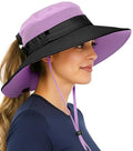 GearTOP Safari Hat for Men Sun Hats for Women UV Protection UPF 50+ Fishing, Gardening, Hiking Hat (22-23 1/2") - color: Purple Standard