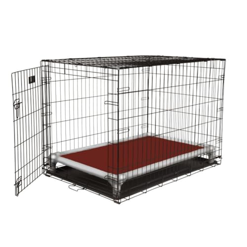 Kuranda Chewproof Elevated Crate Bed - Silver Aluminum - 30" x 20" - Vinyl - Burgundy - color: Burgundy, size: 30" x 20" - Silver Aluminum