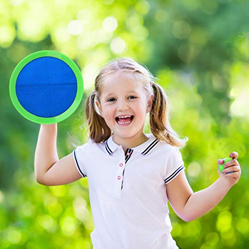 Upgraded Toss and Catch Ball Game Set, Beach Pool Toys Outdoor Games for Kids Toys, Outside Family Lawn Yard Games, for Boys Girls 3 4 5 6 7 8 9 10 11 12 Years Old - color: Light Blue Yellow, size: 4 Paddles 4 Balls