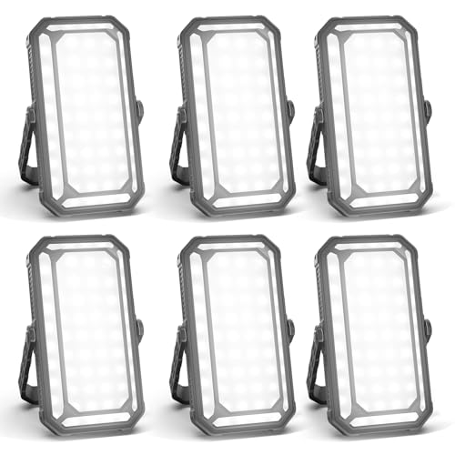 Rechargeable Camping Lantern, 10000mAh Dimmable Camp Lights with 12 Modes, High Brightness LCD Display Tent Light for Power Outages, Hurricane, Hiking, Fish, Emergency, Home Use (6PCS) - color: 6PCS