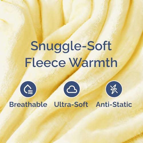 Ultra Soft Fleece Blanket Twin Size - Flannel Fleece Luxury Twin Blanket - Lightweight for Couch Bed Chair - Thick, Warm and Breathable - All Season Cozy Fuzzy, Anti-Static Microplush Bedding, Yellow - color: 04 - Yellow, size: Twin (60" x 80")