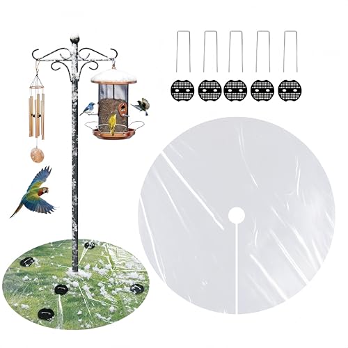 47.24" Clear Bird Seed Catcher Tray - Multi-Use Outdoor Bird Seed Ground Catcher Mat, Catches Bird Seed & Droppings, Lawn Protection-2-pack Replacement Set