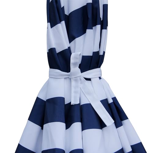 Blissun 7.5 ft Patio Umbrella, Yard Umbrella, Outdoor Market Umbrella with Push Button Tilt Crank (Blue&White) - color: Blue & White stripe