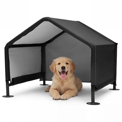 MEWANG Outdoor Dog House - Waterproof Portable Puppy Camping Tent,Ventilation Windows & Sun Protection, Lightweight Snap-fit Design for Small/Medium/Large Dogs, Beach, Backyard, Hiking (Black, Small) - color: black, size: Small