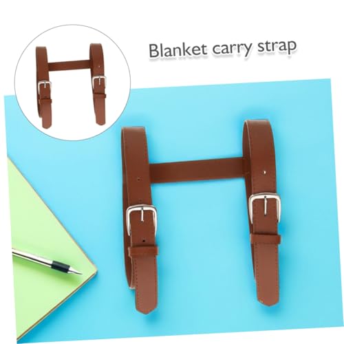 UPKOCH H Shape Heavy-duty Blanket Carry Strap for Picnic Camping Pu Rug Holder Portable Handle Outdoor Mat Carrier for
