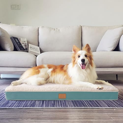 Sunheir Orthopedic Dog Beds for Small Dogs, Waterproof Puppy Bed with Removable Washable Cover, Non-Slip Bottom and Egg-Crate Foam, (Blue, 24.0" L x 16.0" W x 3.0" Th) - color: Blue, size: 24.0"L x 16.0"W x 3.0"Th