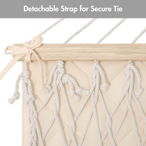 ANOW Double Hammock Pad and Hammock Pillow Set, Portable Polyester Hammock Pad, Cream - color: Cream