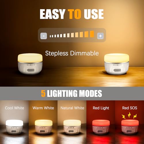 Yonktoo Rechargeable LED Camping Lantern 1000LM, 300H Runtime, 6400mAh, IPX5 Waterproof Tent Light for Camping, Hiking, Power Outages, Home, Emergency Use - Wireless Remote Edition,White - color: White, size: Wireless Remote Edition