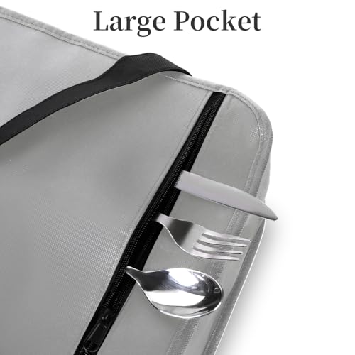 Bodaon Insulated Casserole Carrier Bag, Fits 9"x13" and 11"x15" Baking Dish with Lid, Casserole Carriers for Hot or Cold Food for Transport (Grey) - color: Grey
