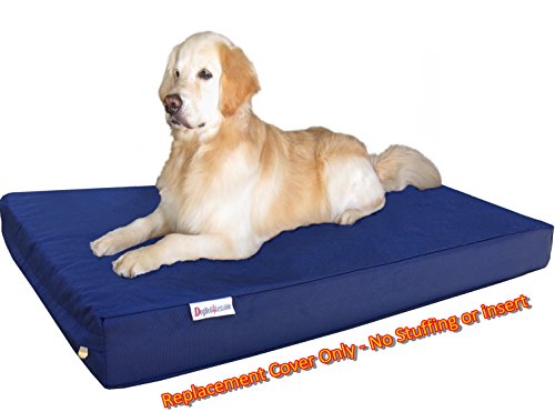 Dogbed4less Jumbo 1680 Nylon Heavy Duty Dog Pet Bed External Zipper Duvet Cover - Replacement Cover only, 55X47X4 Inches, Navy Blue - color: Navy Blue, size: 55X47X4 Inches