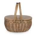 PICNIC TIME Sequoia Picnic Basket with Cooler Compartment, Woven Picnic Basket with Removeable Cooler Bag, Vintage Wicker Picnic Basket, (Beige)
