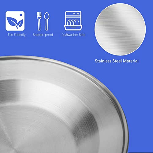 Stainless Steel Camping Cutlery Set - 8 Piece, Includes Spoons, Mugs, Bowls, Plates, Rags & Organizer Straps - Easy to Carry for Backpacking, Camping, Hiking and Picnics - color: Blue